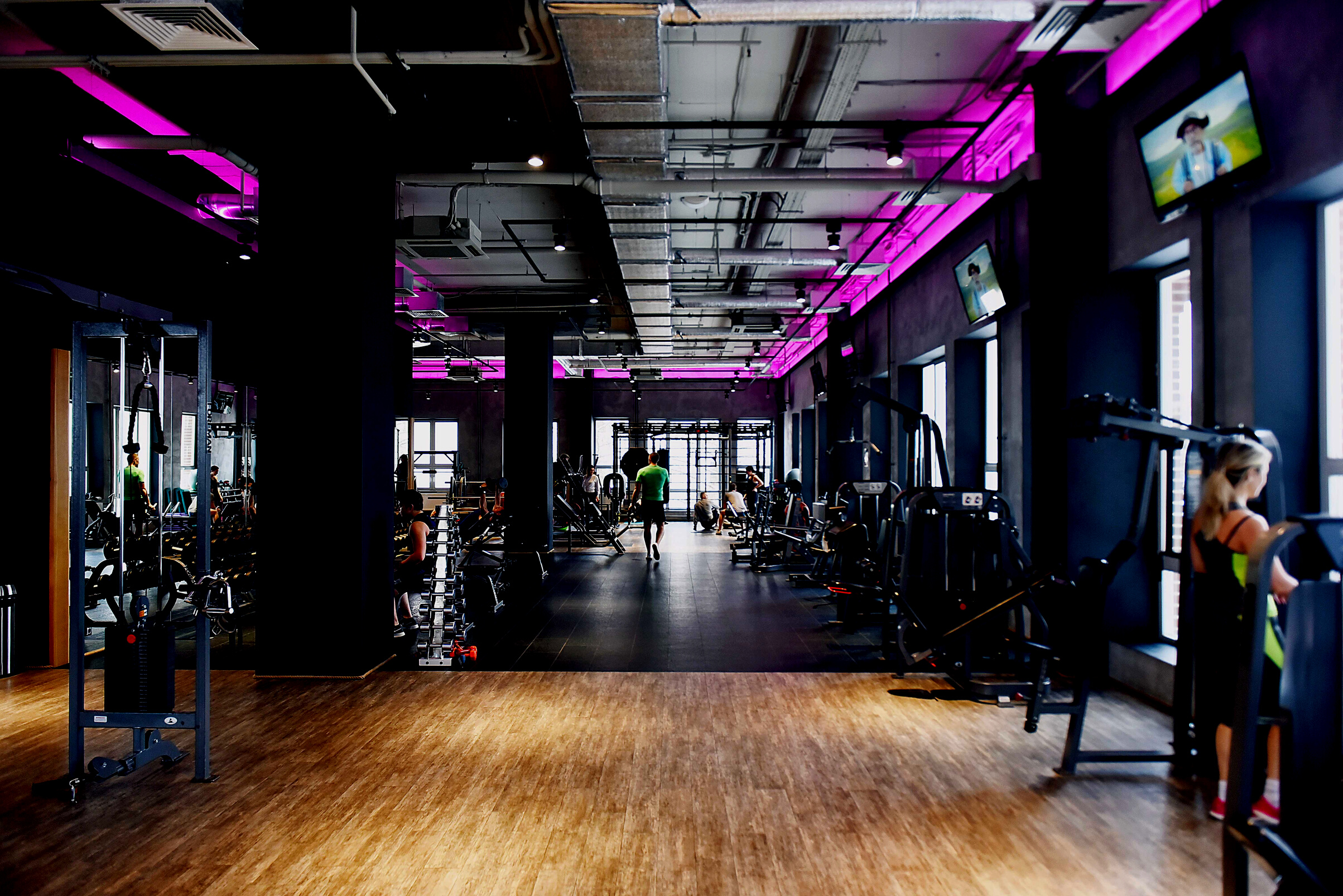 Black Office Rolling Chairs and Brown Wooden Table
